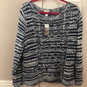 Blue and white Chicos knit sweater